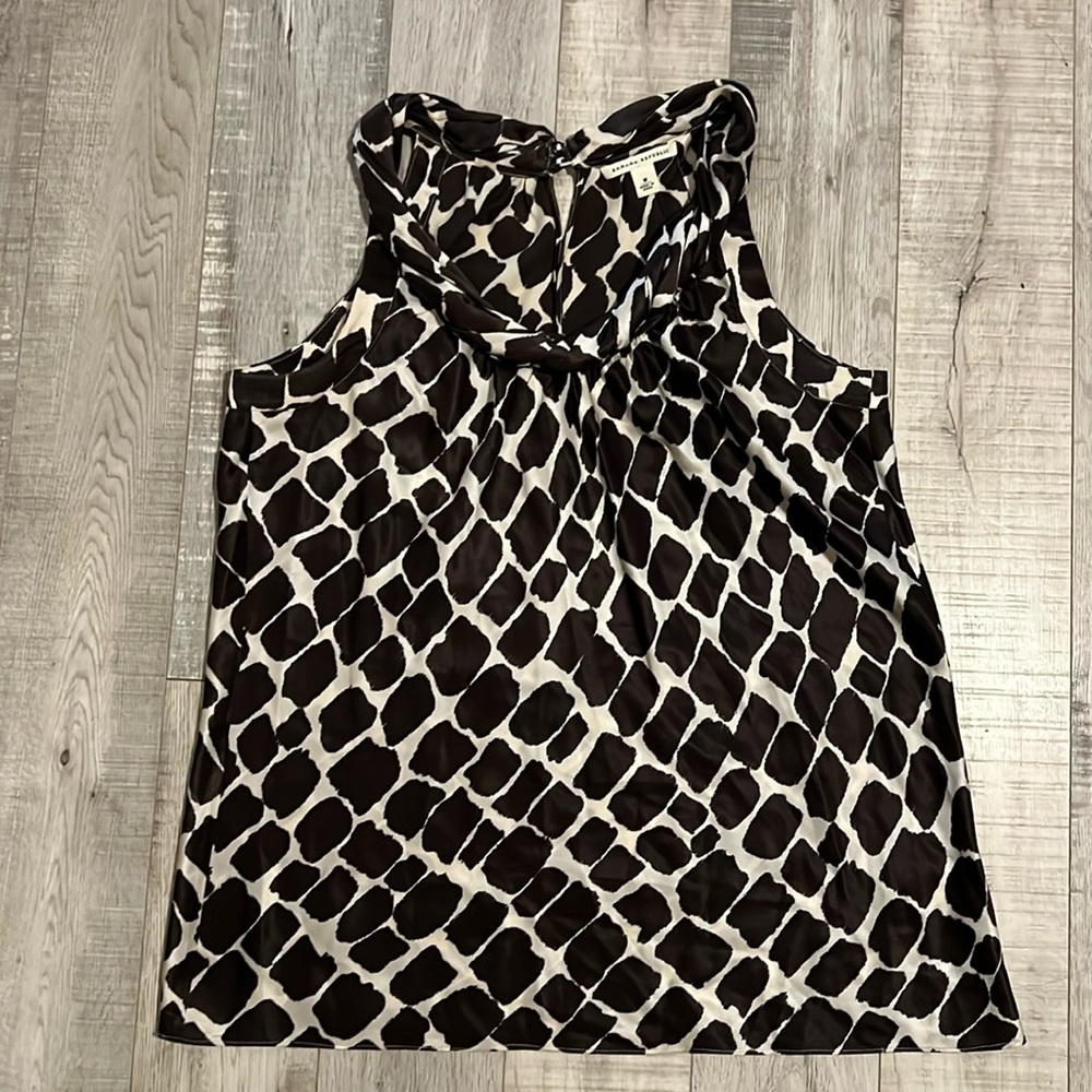 Banana Republic Black and White Printed Tank Top